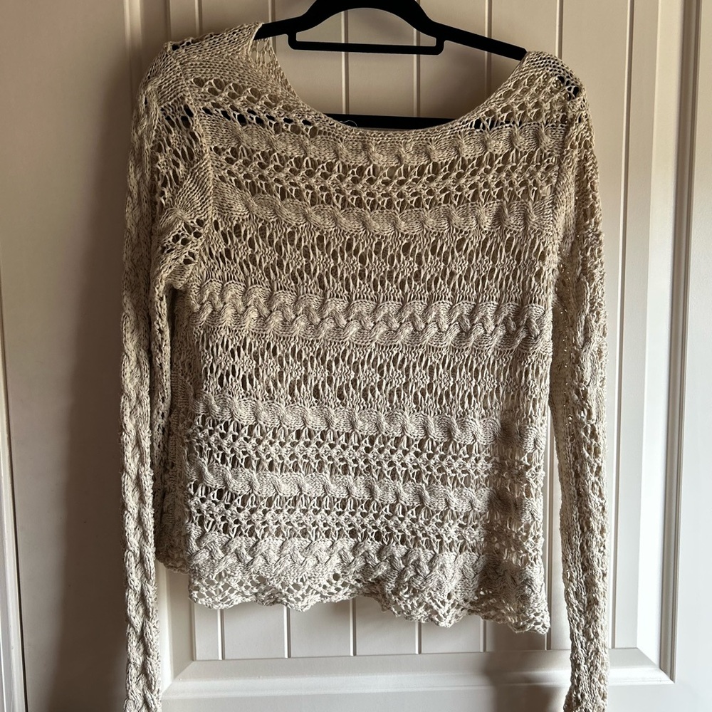 Ralf LaurenElegant Cream Knit Sweater